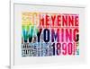 Wyoming Watercolor Word Cloud-NaxArt-Framed Art Print