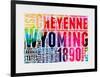 Wyoming Watercolor Word Cloud-NaxArt-Framed Art Print