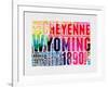 Wyoming Watercolor Word Cloud-NaxArt-Framed Art Print
