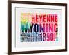 Wyoming Watercolor Word Cloud-NaxArt-Framed Art Print