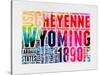 Wyoming Watercolor Word Cloud-NaxArt-Stretched Canvas