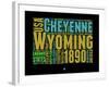 Wyoming Word Cloud 1-NaxArt-Framed Art Print