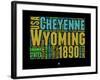 Wyoming Word Cloud 1-NaxArt-Framed Art Print