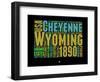 Wyoming Word Cloud 1-NaxArt-Framed Art Print