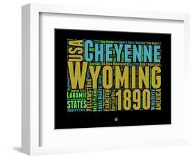 Wyoming Word Cloud 1-NaxArt-Framed Art Print