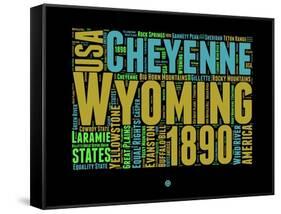 Wyoming Word Cloud 1-NaxArt-Framed Stretched Canvas