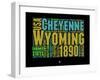 Wyoming Word Cloud 1-NaxArt-Framed Art Print