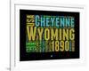 Wyoming Word Cloud 1-NaxArt-Framed Art Print