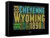 Wyoming Word Cloud 1-NaxArt-Framed Stretched Canvas