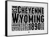 Wyoming Word Cloud 2-NaxArt-Framed Stretched Canvas