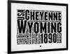 Wyoming Word Cloud 2-NaxArt-Framed Art Print