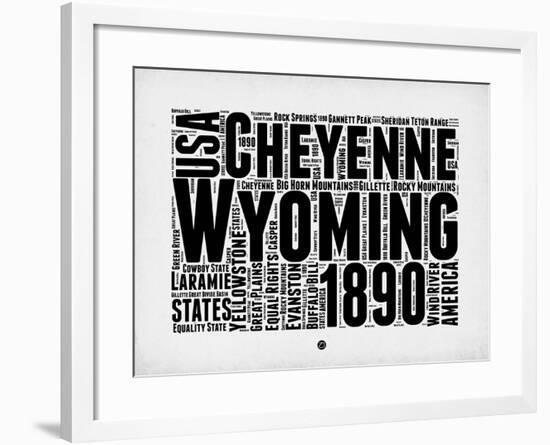 Wyoming Word Cloud 2-NaxArt-Framed Art Print