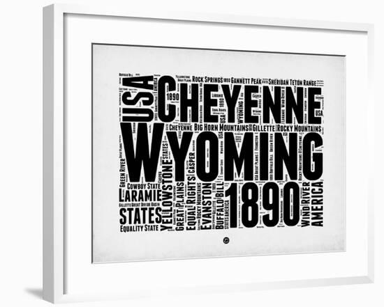 Wyoming Word Cloud 2-NaxArt-Framed Art Print