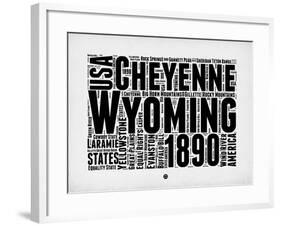 Wyoming Word Cloud 2-NaxArt-Framed Art Print