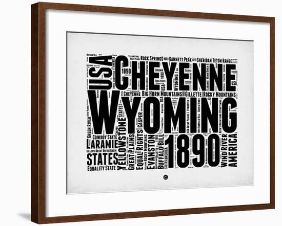 Wyoming Word Cloud 2-NaxArt-Framed Art Print