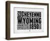 Wyoming Word Cloud 2-NaxArt-Framed Art Print