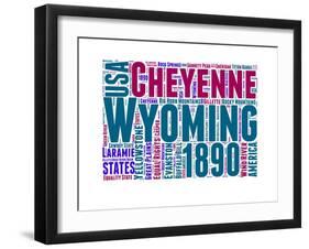 Wyoming Word Cloud Map-NaxArt-Framed Art Print