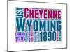 Wyoming Word Cloud Map-NaxArt-Mounted Art Print