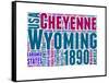 Wyoming Word Cloud Map-NaxArt-Framed Stretched Canvas