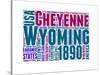 Wyoming Word Cloud Map-NaxArt-Stretched Canvas