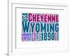 Wyoming Word Cloud Map-NaxArt-Framed Art Print