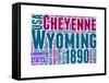 Wyoming Word Cloud Map-NaxArt-Framed Stretched Canvas