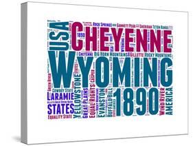 Wyoming Word Cloud Map-NaxArt-Stretched Canvas