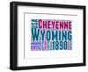 Wyoming Word Cloud Map-NaxArt-Framed Art Print