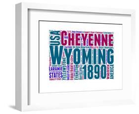 Wyoming Word Cloud Map-NaxArt-Framed Art Print