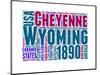 Wyoming Word Cloud Map-NaxArt-Mounted Art Print