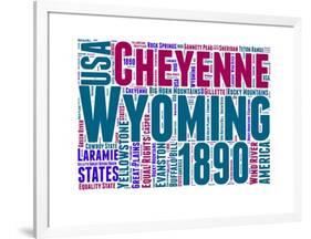 Wyoming Word Cloud Map-NaxArt-Framed Art Print