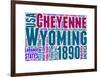 Wyoming Word Cloud Map-NaxArt-Framed Art Print