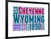 Wyoming Word Cloud Map-NaxArt-Framed Art Print