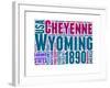 Wyoming Word Cloud Map-NaxArt-Framed Art Print