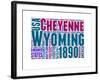 Wyoming Word Cloud Map-NaxArt-Framed Art Print