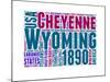 Wyoming Word Cloud Map-NaxArt-Mounted Art Print
