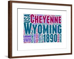 Wyoming Word Cloud Map-NaxArt-Framed Art Print