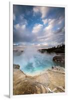 Wyoming, Yellowstone National Park. Clouds and Steam Converging at Excelsior Geyser-Judith Zimmerman-Framed Photographic Print