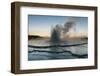 Wyoming, Yellowstone National Park. Eruption of Fountain Geyser after Sunset-Judith Zimmerman-Framed Photographic Print