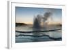 Wyoming, Yellowstone National Park. Eruption of Fountain Geyser after Sunset-Judith Zimmerman-Framed Photographic Print