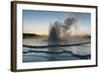 Wyoming, Yellowstone National Park. Eruption of Fountain Geyser after Sunset-Judith Zimmerman-Framed Photographic Print