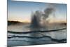 Wyoming, Yellowstone National Park. Eruption of Fountain Geyser after Sunset-Judith Zimmerman-Mounted Photographic Print