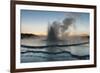 Wyoming, Yellowstone National Park. Eruption of Fountain Geyser after Sunset-Judith Zimmerman-Framed Photographic Print