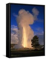 Wyoming, Yellowstone National Park, Old Faithful, Steam and Water Erupting from Thermal Pool-null-Framed Stretched Canvas