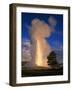 Wyoming, Yellowstone National Park, Old Faithful, Steam and Water Erupting from Thermal Pool-null-Framed Photographic Print