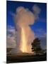 Wyoming, Yellowstone National Park, Old Faithful, Steam and Water Erupting from Thermal Pool-null-Mounted Photographic Print