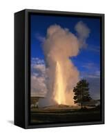 Wyoming, Yellowstone National Park, Old Faithful, Steam and Water Erupting from Thermal Pool-null-Framed Stretched Canvas