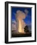 Wyoming, Yellowstone National Park, Old Faithful, Steam and Water Erupting from Thermal Pool-null-Framed Photographic Print