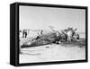 X-15 Crash Photograph - Mud Lake, NV-Lantern Press-Framed Stretched Canvas