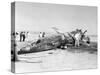 X-15 Crash Photograph - Mud Lake, NV-Lantern Press-Stretched Canvas